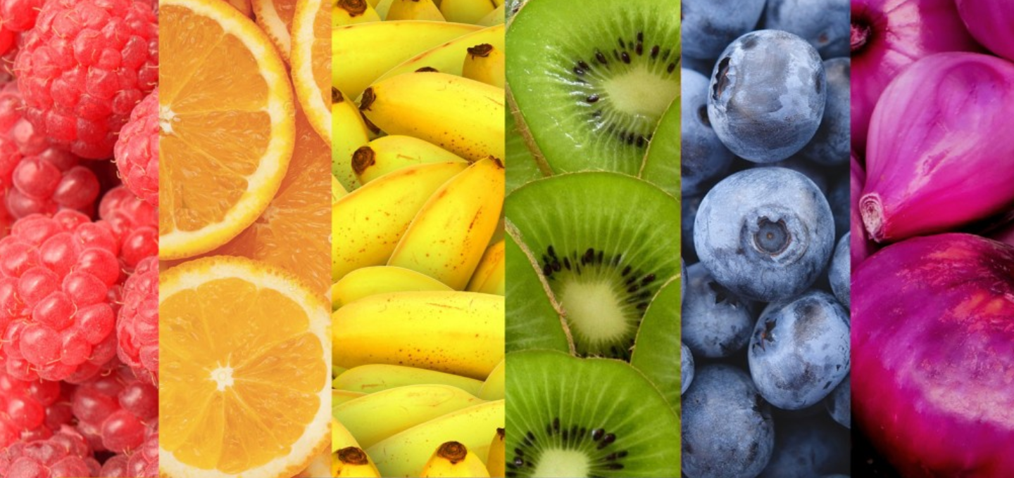 Las frutas y verduras por colores