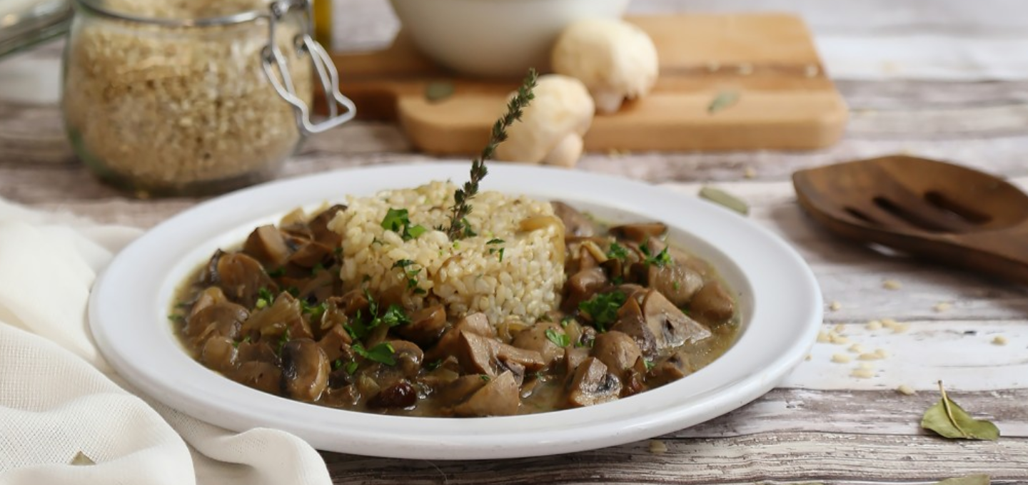 Mushroom stew with rice recipe